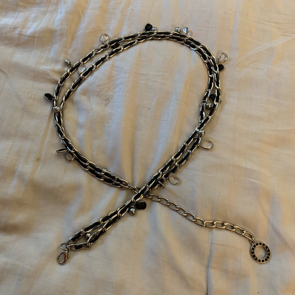 Black and Silver Chain Belt